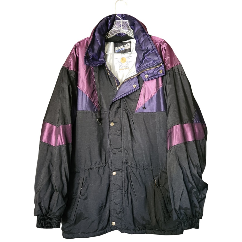Vintage Boulder Gear Thermia Outdoor Ski Hooded Bomber Jacket‎ Large Retro 80's